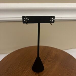 Sterling Silver Black Star Clip-On Earrings